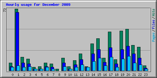 Hourly usage for December 2009
