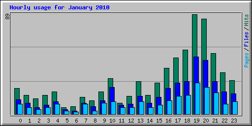Hourly usage for January 2010