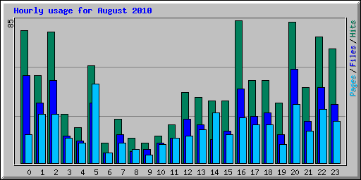 Hourly usage for August 2010