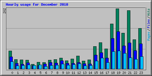 Hourly usage for December 2010