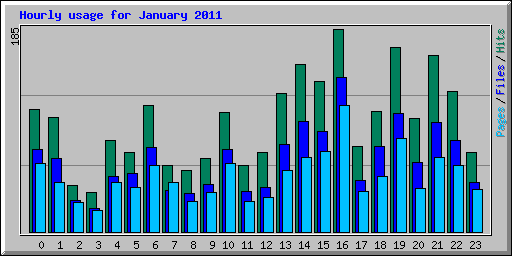 Hourly usage for January 2011